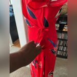 A New Day  Red Floral Print Wrap Surplice Maxi Dress Pockets Side Tie Summer Sz S Photo 4