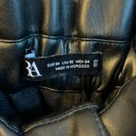 ZARA  Faux Leather Paper bag Slim Tapered High Rise Trouser Pant Photo 3