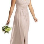 DESSY COLLECTION Vivian Diamond Gown Luxe Chiffon V Neck Size 10 Photo 0