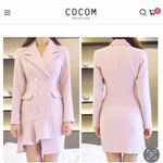 Korean Pastel Lilac Purple Gold Buttoned Blazer Bodycon Fit Ruffle Mini Dress Size XS Photo 1