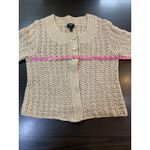 Talbots  Sweater Womens Petites Small Neutral Hand Knit Cardigan Button‎ Preppy Photo 5