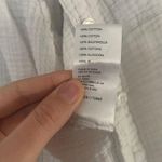 Urban Outfitters  White Button-Up Shirt Casual Frayed Hem Textured Small Photo 5