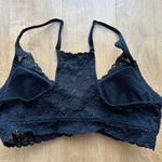 Aerie Crochet Floral Lace Black Push-up Bralette, Size Medium Photo 7