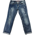 Hydraulic ‎ Bailey Crop Jeans Size 7/8 Denim Blue Stitching Women's Flip Pockets Photo 0