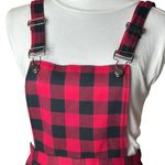Hot Topic  Flannel Plaid Skirted Overall Dress Size Small red black schoolgirl Photo 4