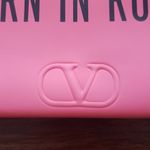 Valentino Garavani Valentino Coral Pink Black Trim Chic Feminine Lux Wristlet Clutch Pochette 7x4.5 Photo 1