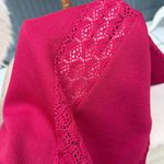 Vintage Disco Wide Leg Pants Size 15/16 Sheer Lace Flare High Waist, Maroon Red Photo 8