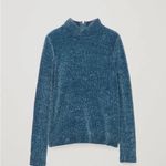 COS Blue Women's Velvet Texture knit Sweater Photo 2