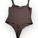 Babaton Aritzia Tank Bodysuit Women's Large Brown Ruched Contour Sweetheart Photo 2