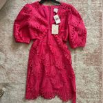 Adelyn Rae  Harper Lace Mini Dress hot pink Photo 4