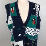 Vintage Koret knit nautical sweater vest L Blue Size L Photo 0