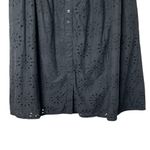 Sundance  Black Eyelet Roslin Cotton Button Front Midi Skirt, XL Photo 3