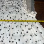 Tularosa  Dress Women's small Andora Babydoll Smocked Lined Polka Dot Lace Trim Photo 1