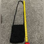 Black Evening Beads Rectangle Crochet Look Crossbody Shoulder Purse Bag Photo 3