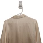 Jones New York  Long Sleeve Satin Button Down Blouse Beige Size Medium Photo 5