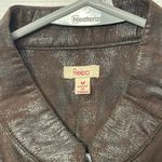 Reba Western Brown Faux Leather Jacket with Silver Accents Sz M Photo 4