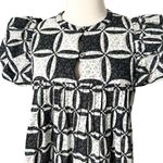 Sea New York Catalina Calico Quilted Pleated Printed Cotton Mini Dress Sz Small Black Photo 2