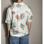Jane and Delancey  European Vacation Sardine Button Up Short Sleeve Shirt Size M Photo 1