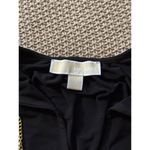 Michael Kors Women's Black Blouse With Gold Chain Slinky Shirt Sz Xsmall Photo 3