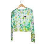 PINK - Victoria's Secret PINK Long Sleeve Shirt Size Small Cropped Crewneck Tie Dye Pullover Photo 1