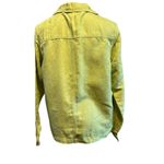 Dialogue  Shacket Linen Blend Sm Green Pockets Embossed Minimalist Lagenlook Photo 6