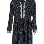 Brooks Brothers Lace-Trimmed Polka-Dot Satin Dress Photo 0