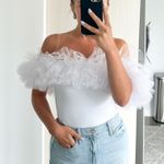 Free People White Big Love Bodysuit Photo 1