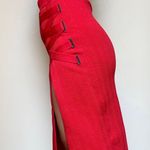 Jonathan Simkhai grommet jacquard red high waist lace-up midi skirt size S small Photo 3