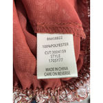 Max Studio Womans XL Rust Floral Long Peekaboo Cut Off Sleeves Flowy Blouse Photo 3