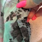 Energie Brown and Blue Relaxed cold shoulder Blouse with 3/4 Sleeves Photo 3