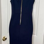 Premise Navy scuba dress with gold zipper back Photo 4