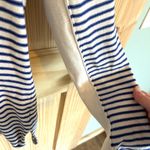 Roxy Blue Stripe Cotton Hoodie Beach Sweater. Size XL. Photo 3