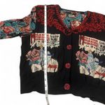 Carole Little VTG (multicolor)Embroidered/floral print Blazer size 10 Black Photo 3