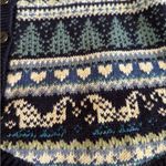 Women’s Vintage Baxter & Wells Knit Holiday Vest Size Medium Blue Photo 1