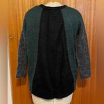 Mango MNG oversized sweater fuzzy colorblock Black, gray, green knit S small Photo 3
