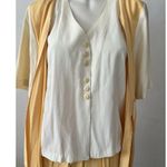 Vintage 80s Joanie W Size 12 Orange Butter Yellow Vest Top Skirt Suit Set Photo 5