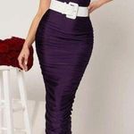 Eggplant Rouched dress with belt. S Purple Photo 0