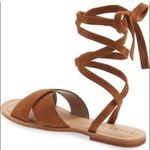 Hinge Size 8 Tan Brown Leather Lace Up Sandals Photo 2