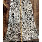 Timing  Black And Cream Flared Floral Satin Midi Skirt Size Medium Photo 2