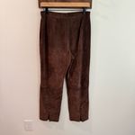 Vintage Nancy Bolen City Girl Petite Brown Suede Whipstitch Pants Size 6P Photo 2