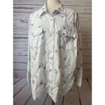 Roper Plus size 1X Western Shirt White Pearl Snap Rodeo Long Sleeve Rhinestones Photo 2