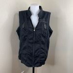 Harley Davidson  Full Zip Vest Sleeveless Shirt Black Sz 1W Women’s Collar Top Photo 1