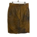 BB Dakota  Leatherwear Brown Vintage Leather Pencil Straight Skirt Size 11/12 Photo 4
