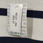 LuLaRoe  Kelly Top Navy Blue Stripe‎  2XL NWT Photo 5