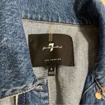 7 For All Mankind  Inside Out Classic Jacket Blue Denim Jean Frayed Size S Photo 8
