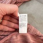 River Island  Pink Plisse Pleated Long Sleeve Surplice Mini Dress Sz 10 UK/6 US Photo 9