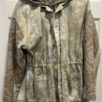Free People Parka/Anorak Tie Dye Hooded Cowl Neck Embroidered XS Jacket Photo 0