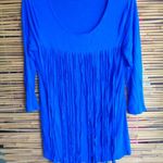 Melissa Paige  S Y2K Rock Girl Blue Fringe Top Photo 2