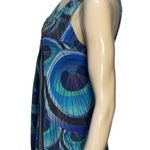 Anthropologie  One September Women’s Size M Turquoise Peacock Print Tank Top Photo 2