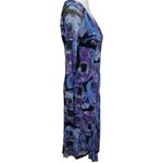 Sao Paolo blue geo mesh ruffle vneck long sleeve midi dress size 6 Photo 2